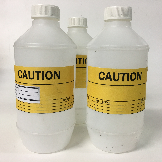 BOTTLE, Plastic Lab Large w Caution Label